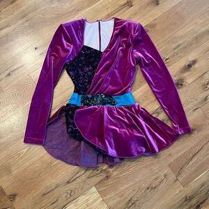 Weissman purple and teal jazz costume.